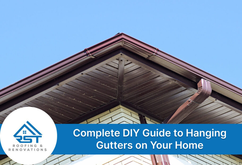 Diy Guide On Installing Home Gutters Under A Sunny Blue Sky